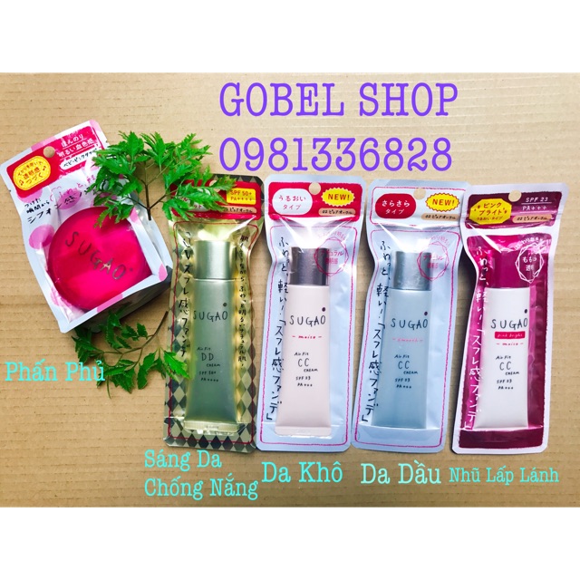 Kem Nền CC Sugao SPF 23 , DD Sugao SPF 50 , phấn phủ sugao Rohto Nhật Bản