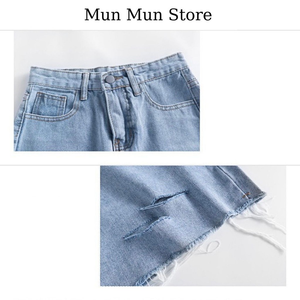 ( Bán Vốn Lấy Lượt Mua) Quần jean ngố nữ MunMunStore quần bò lửng phom hàn quốc lưng cao ullzang ( ảnh thật)