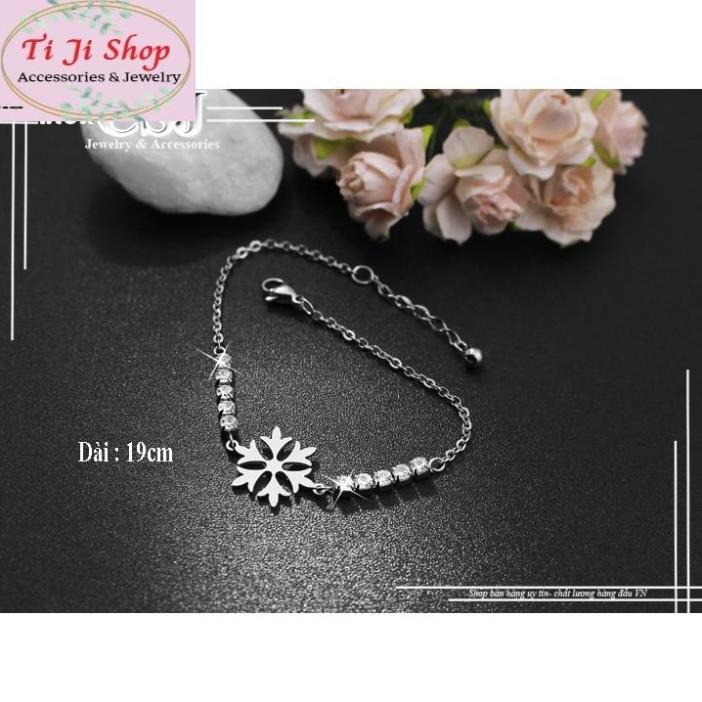 LẮC TAY NỮ HOA TUYẾT INOX CÁCH ĐIỆU