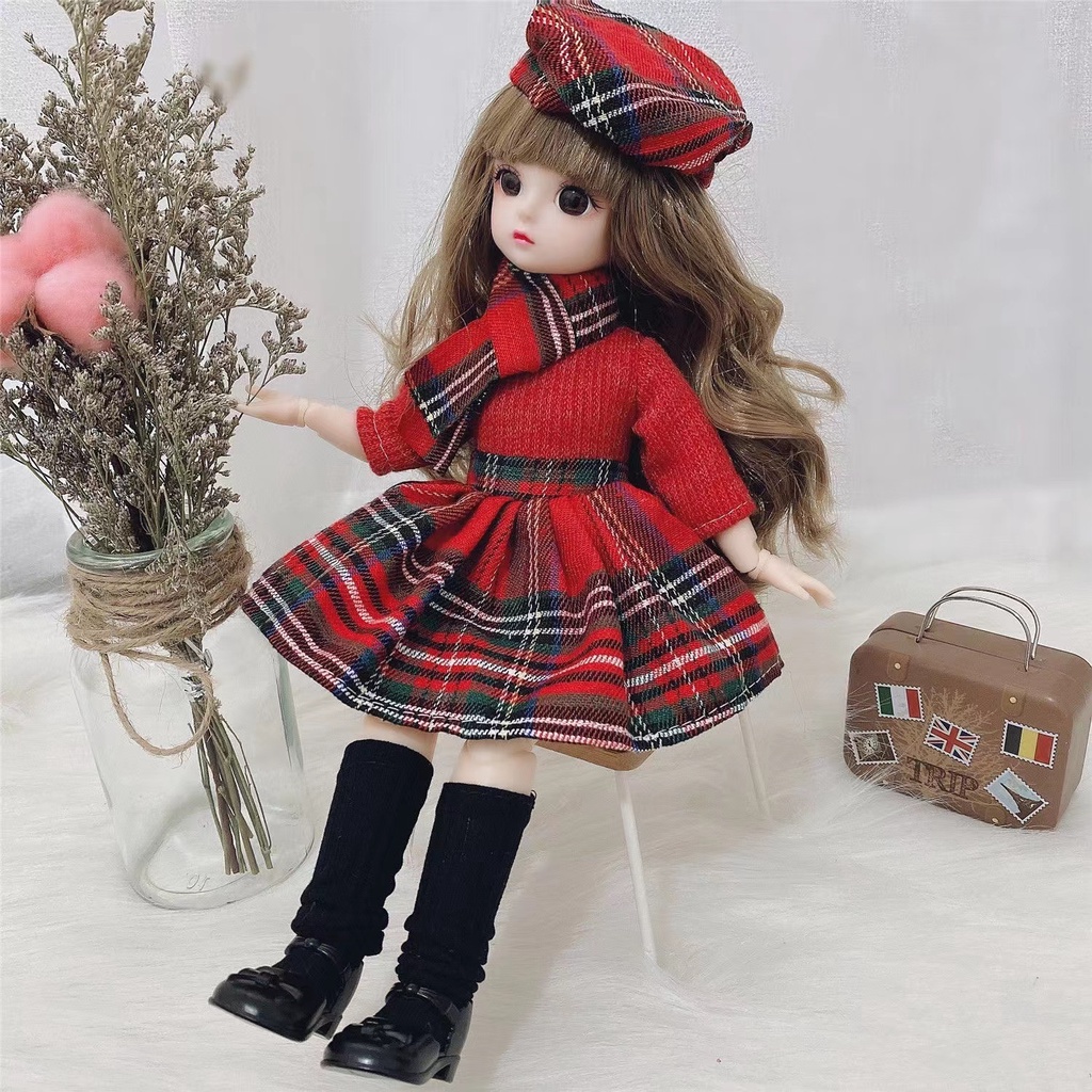 Bjd doll 1/6 búp bê 30cm Búp bê công chúa kèm mắt kính + kẹp tóc xinh xắn 30cm dành cho bé gái đồ chơi ngôi nhà búp bê búp bê bjd thay đổi búp bê búp bê công chúa