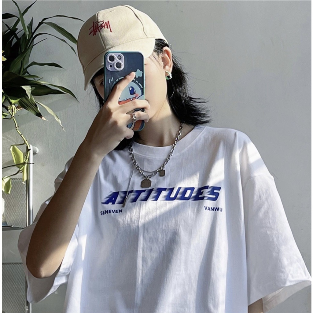 Áo thun tay lỡ form rộng ATTITUDES NEKOSG, áo phông form rộng Unisex ATL256