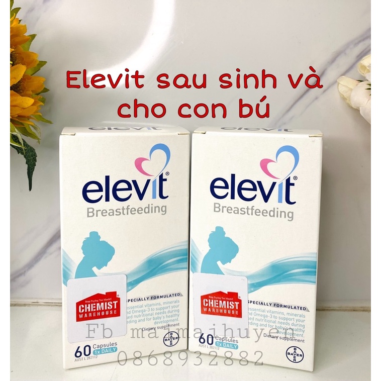 [Đủ bill+Tem Chemist] ELEVIT Sau Sinh Cho Con Bú BREASTFEEDING ÚC Hộp 60 thumbnail