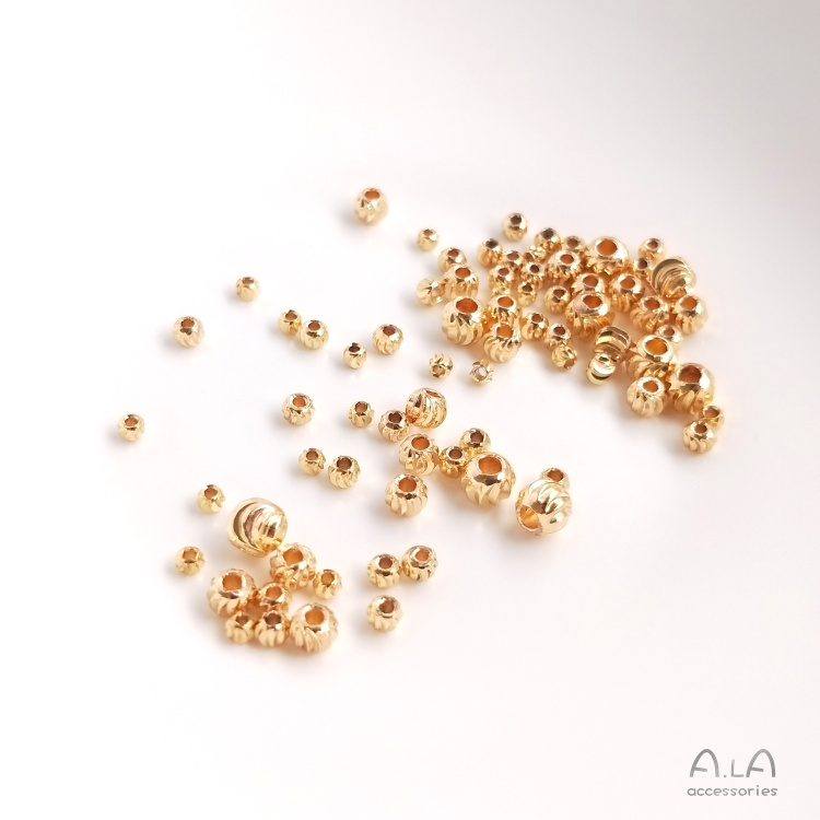 Phụ Kiện Hạt Đồng 14K Hình Tròn Nhiều Màu Sắc Dùng Để Cắt Hạt Làm Vòng Tay/Vòng Cổ diy