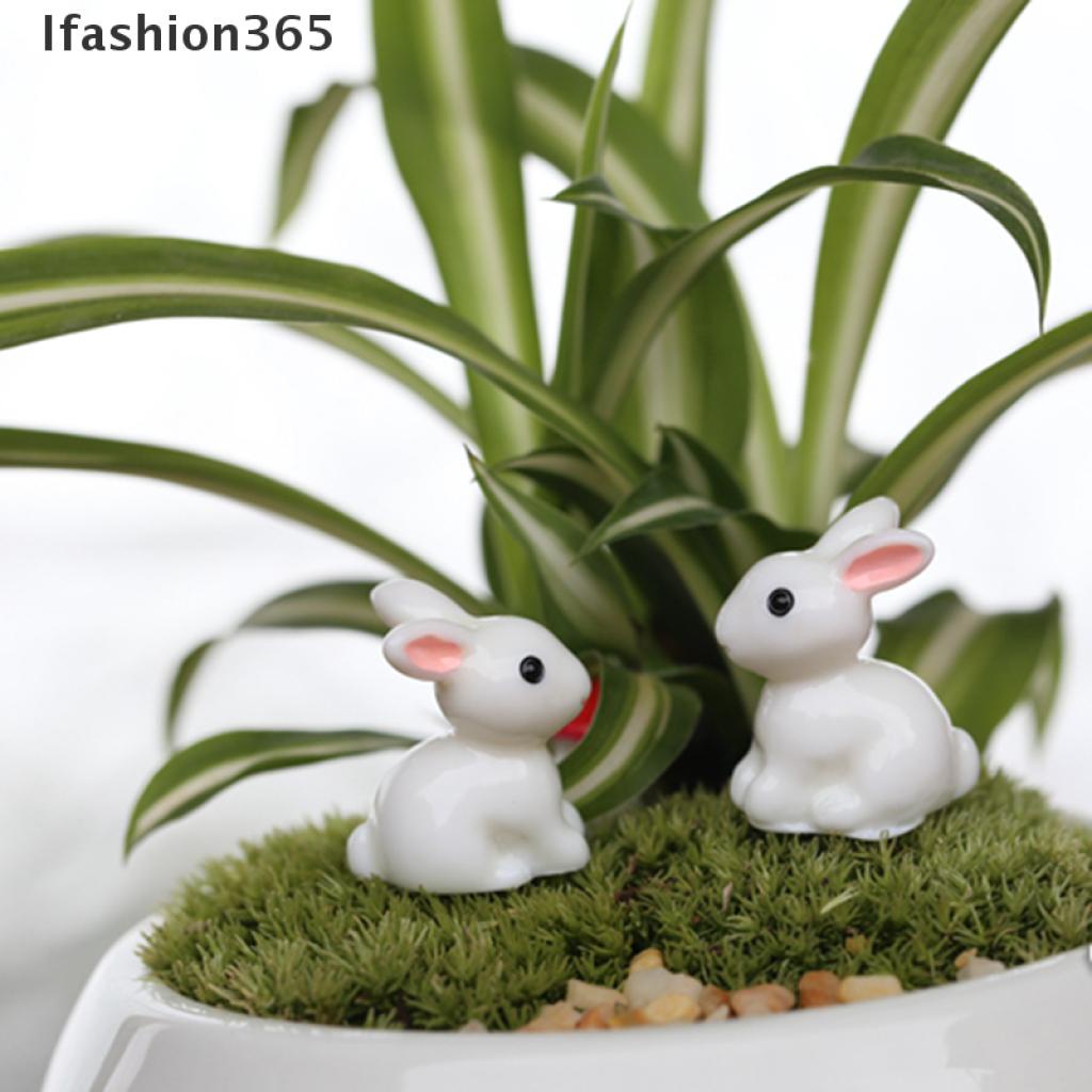 Set 2 Đồ trang trí Thỏ Mini Trang Trí Sân Vườn 365