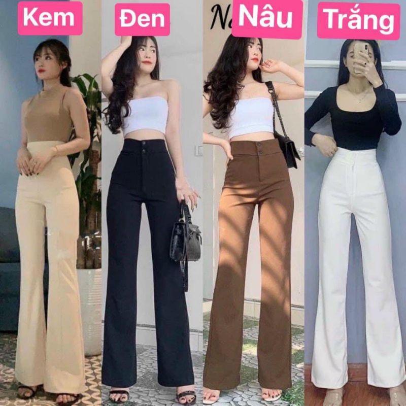 BIGSIZE Quần Q45 ống loe Màu:trắng/đen/nâu/nude