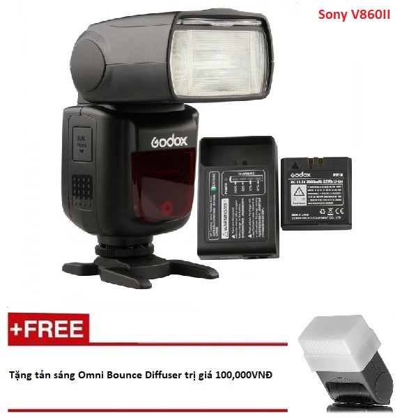 Đèn Flash Godox V860II Cho Sony (Kèm pin và sạc) - Tặng tản sáng Omni bouce