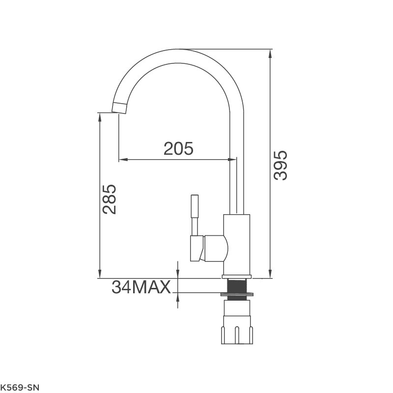 Vòi rửa chén Malloca K569-SN - Hai nguồn nước nóng lạnh - Hàng chính hãng - BH 3 năm