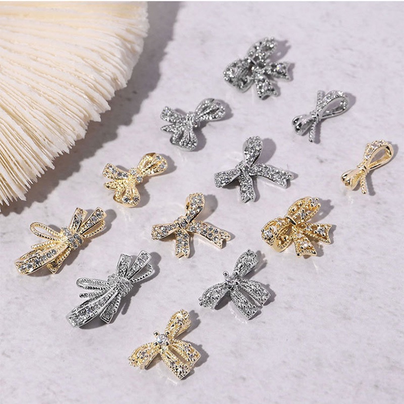 Charm nail, Charm nơ đính đá hàng cao cấp trang trí móng tay nghệ thuật, phụ kiện nail
