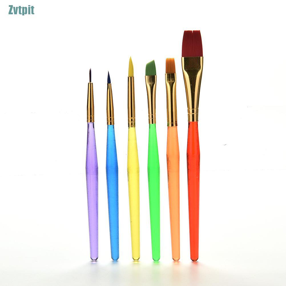 Set 6 cọ vẽ tranh màu nước cán nilon cho bé