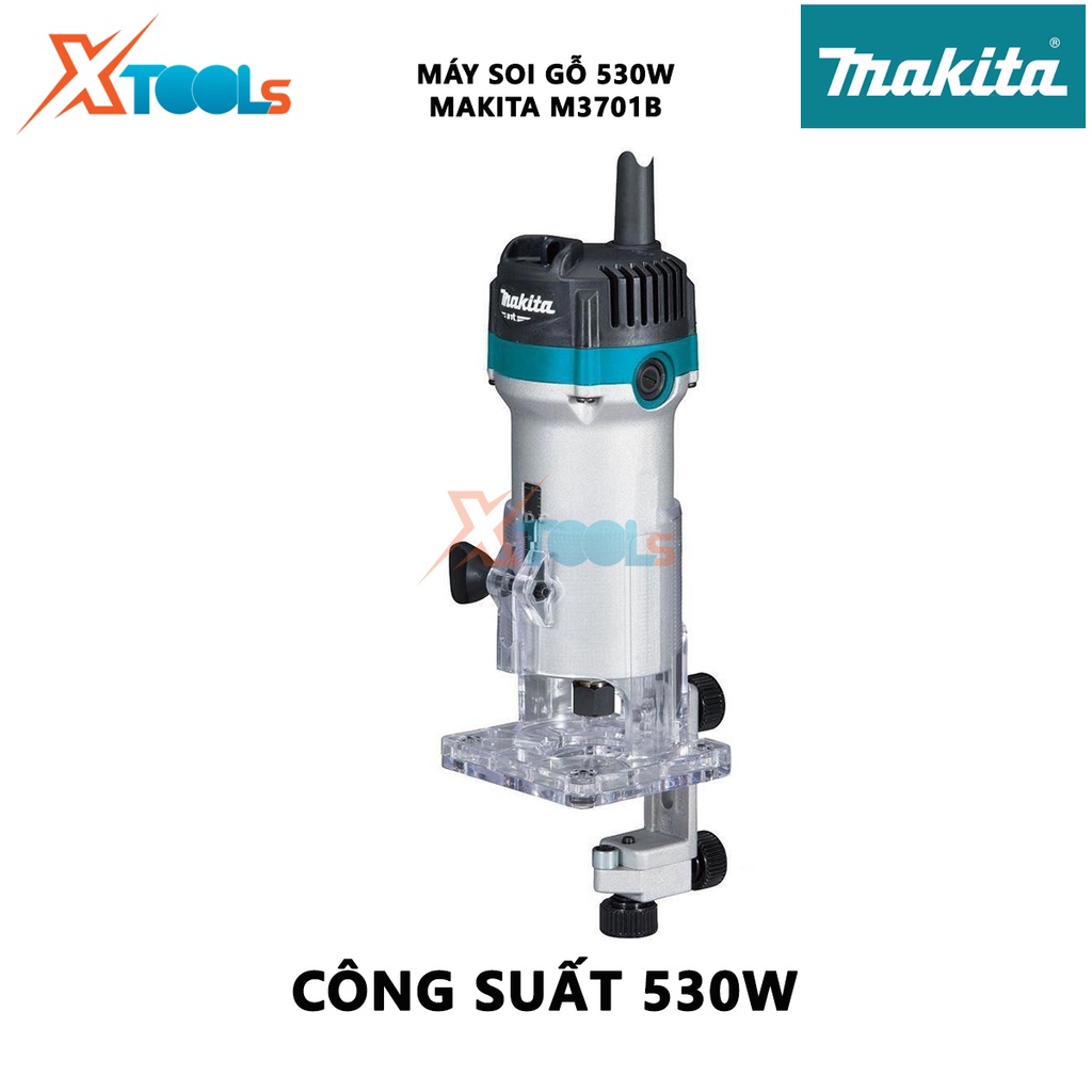 Máy phay 6mm MAKITA M3701B | Máy phay (đánh cạnh) mini Công suất: 530W Nguồn điện áp: 220V/50Hz - 60Hz, dùng để khoan, k