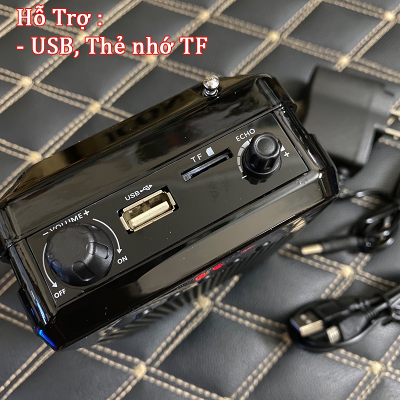Máy Trợ Giảng Không Dây SN890 Có 2 Micro Có Dây Bluetotoh, USB, Thẻ Nhớ TF, Đài FM, Màn Hình Hiển Thị, Màn Hình Led.