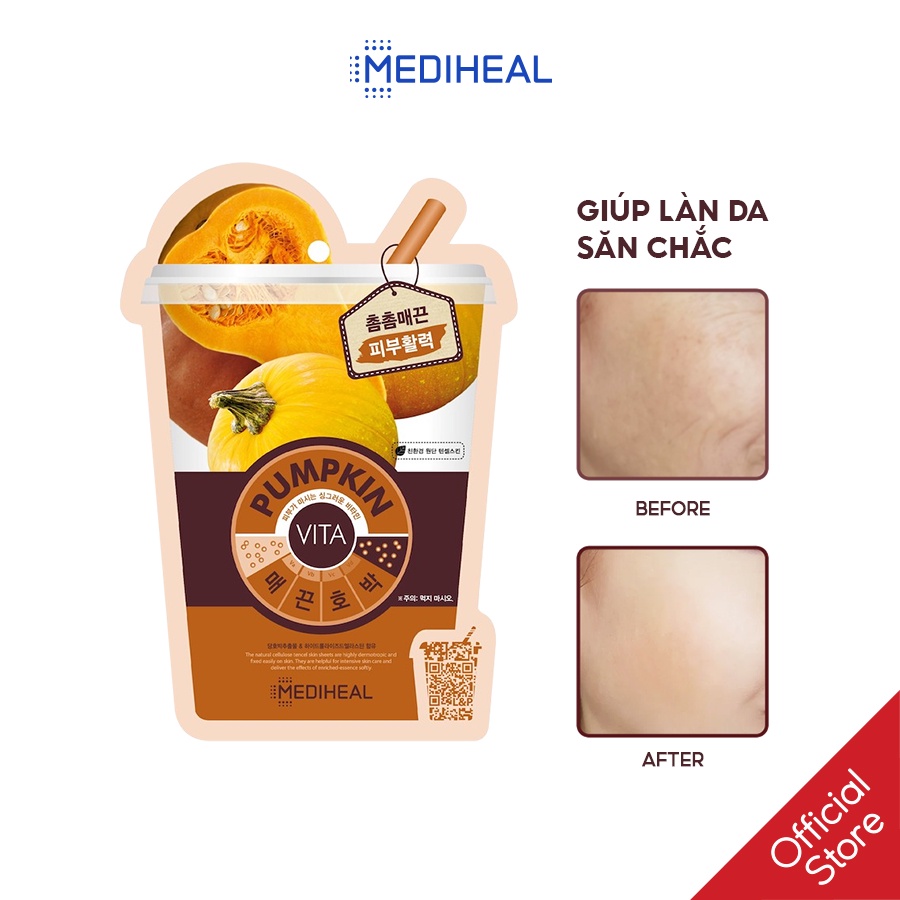 [Nhập mã COSMH22 giảm 8%]Mặt nạ chiết xuất Bí đỏ làm săn chắc da Mediheal Pumpkin Vita Mask 20ml [K12]