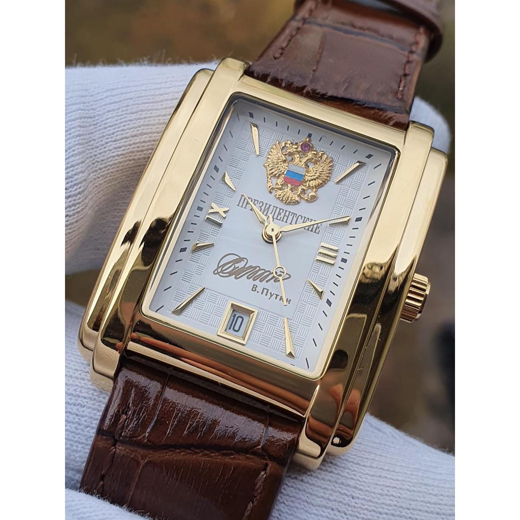Đồng hồ Poljot nam máy cơ tự động Automatic. Đồng hồ Nga chữ ký Tổng thống President dáng vuông mặt 