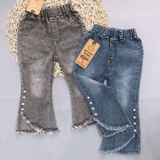 Quần Jean ống loe đính ngọc cho bé gái 10-20kg