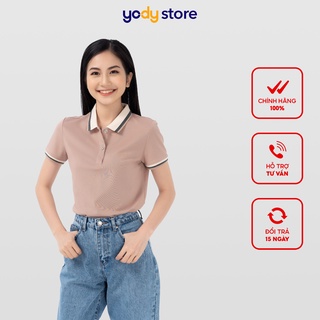 Áo Polo Nữ Mắt Chim YODY Áo Thun Nữ Có Cổ Phối Bo Chun - APN3704