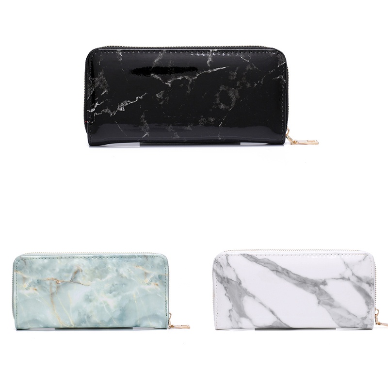 Ví Dài Cầm Tay Bằng Da PU Họa Tiết Cẩm Thạch Cho Nữ