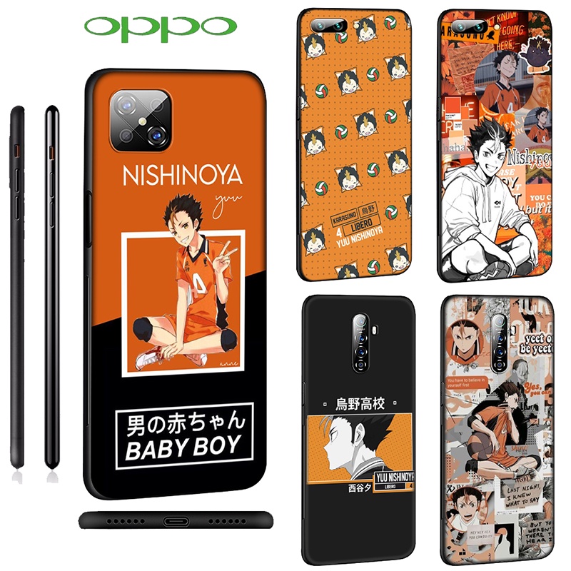 Ốp điện thoại silicone in hình Haikyuu's Yuu Nishinoya cho OPPO A54 A91 F15 A92 A72 A52 A93 A94 R9 F1 Plus R9s Find X3 Neo