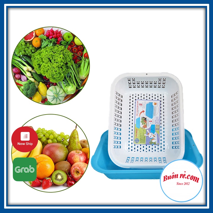 Rổ nhựa Việt Nhật (MS: 3266) 2 lớp, có nắp tiện tích 01392