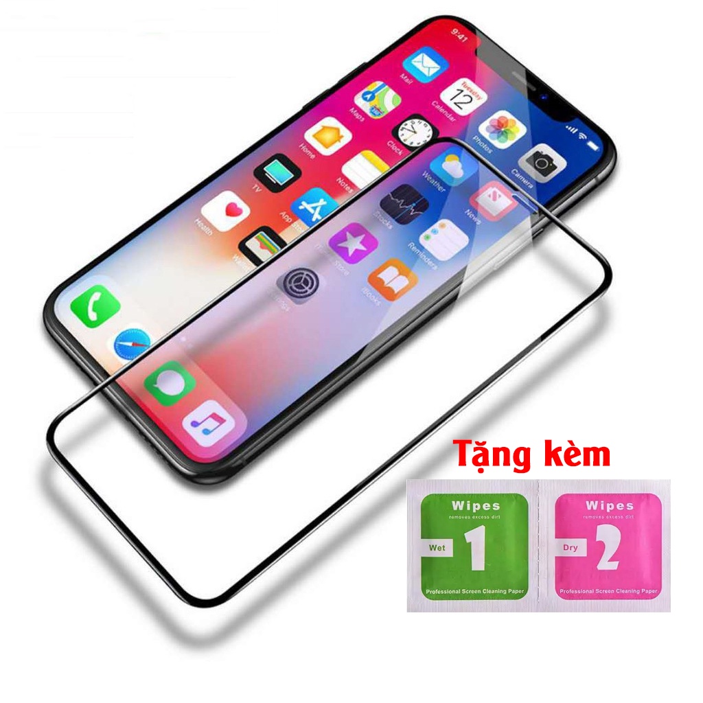 Kính cường Lực IPHONE X - 13 Pro max,Tặng kèm giấy lau kính. Cường lực Full màn hình 9D Euducase66