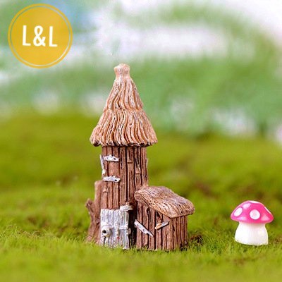 Tiểu cảnh Nhà Rơm Cổ Điển mái vòm trang trí chậu cây để bàn, sen đá xương rồng, làm mô hình sáng tạo, quà tặng ý nghĩa