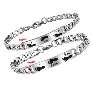 Lắc tay cặp đôi dấu chân tình yêu CVT011 Không đen không gỉ sét