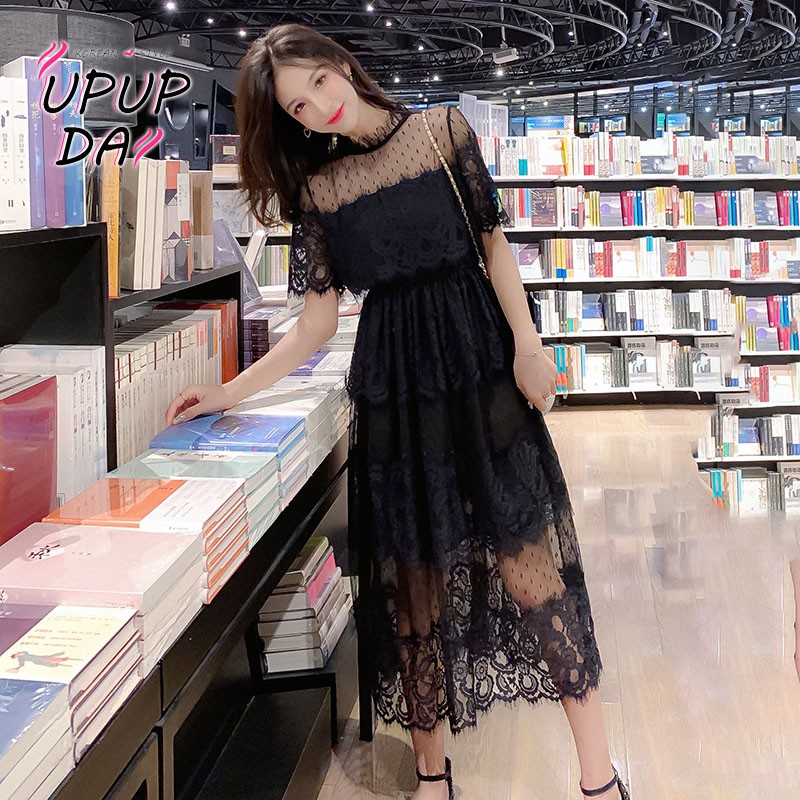 Đầm Chiffon Phối Ren Phong Cách Mori Hàn Quốc Ngọt Ngào Thời Trang Mùa Hè Cho Nữ