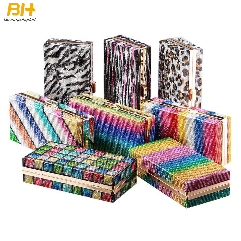 Ví Cầm Tay Dự Tiệc Thiết Kế Mới Đính Đá Cao Cấp Thời Trang Theo Phong Cách Âu Mỹ Cho Nữ