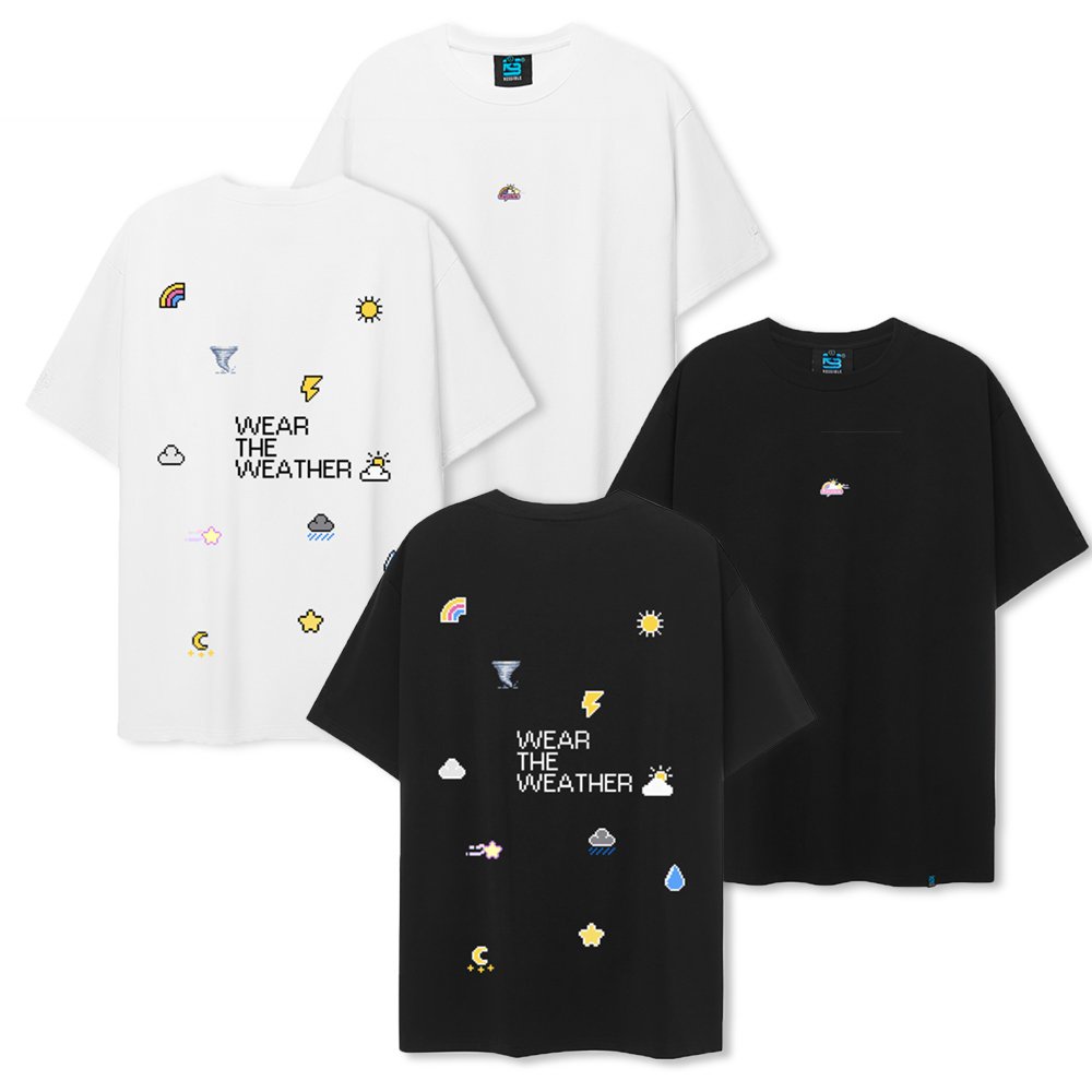 Áo thun Pixel weather - Ressible [Streetwear/White] | BigBuy360 - bigbuy360.vn