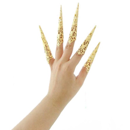 Set 5 Nhẫn Đeo Ngón Tay Hộ Giáp Bảo Vệ Móng Tay Cổ Trang Quý Phi Dùng Để Cosplay Hóa Trang Cổ Trang Hộ Chỉ 000324
