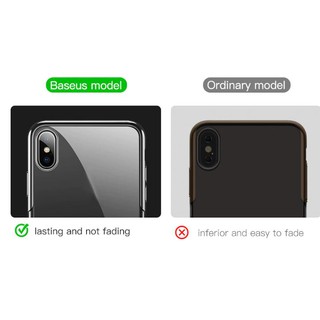 Ốp lưng cứng trong suốt viền màu iPhone X XS XR 6.1 inch chính hãng Baseus Glitter
