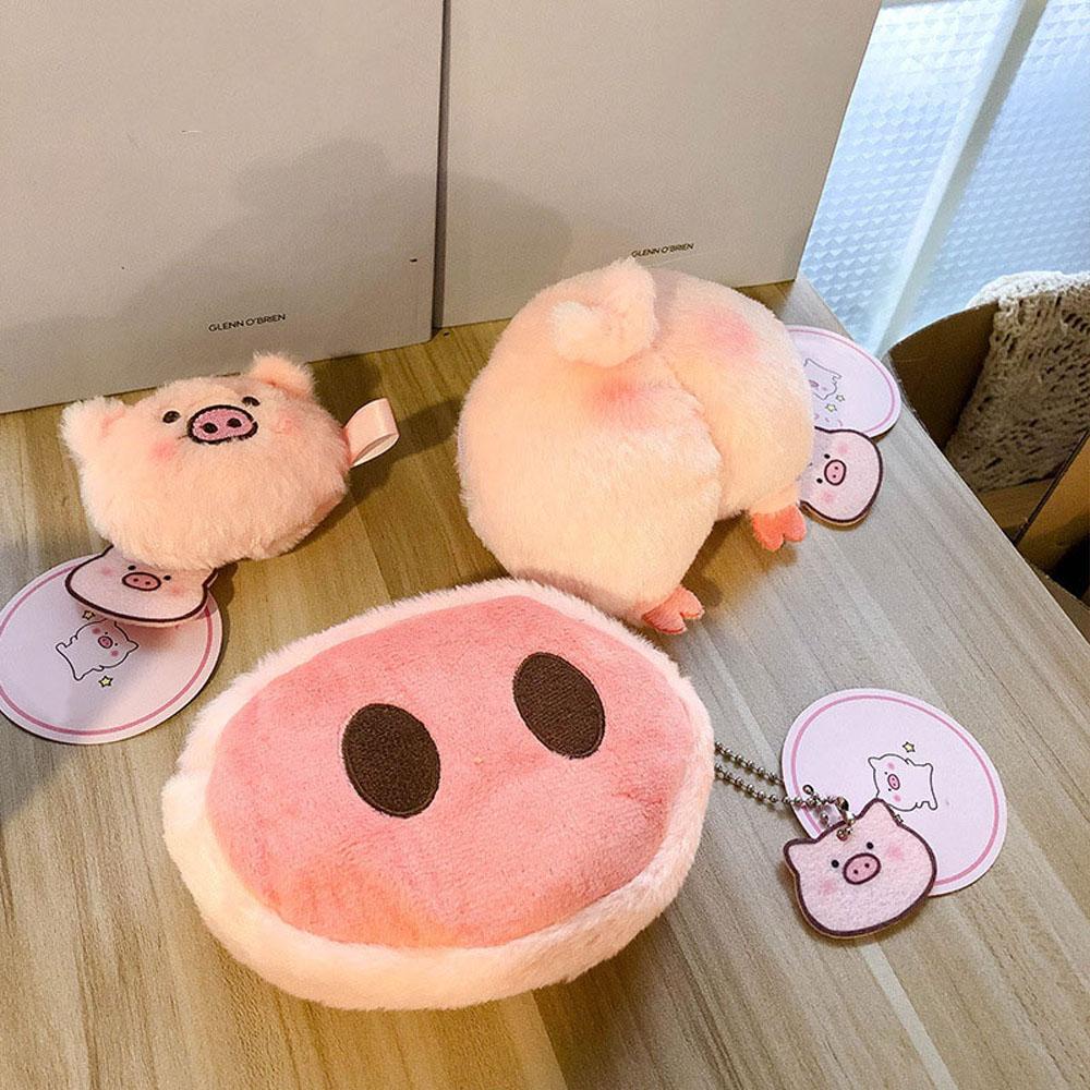 Ví Đựng Thẻ Mini Hình Mũi Heo Hoạt Hình Nhồi Bông Dễ Thương Cho Bé Gái