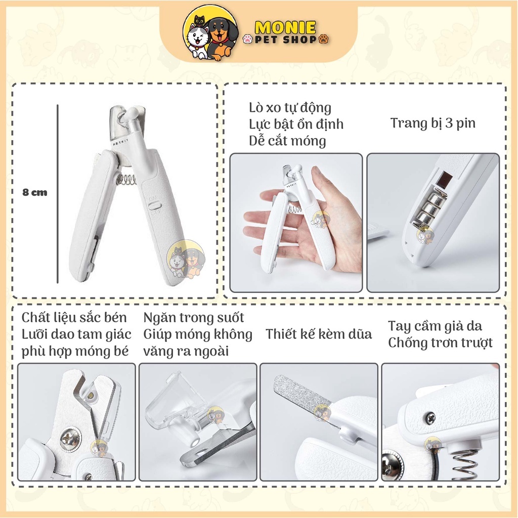 [Hỏa tốc] Kìm cắt móng PETKIT  cho chó mèo có đèn LED