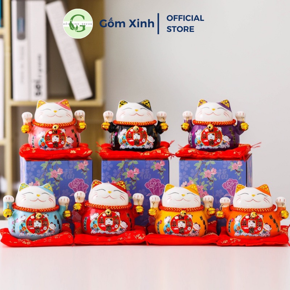 Mèo Thần Tài Mèo Đút Tiết Kiệm May Mắn Nhiều Màu