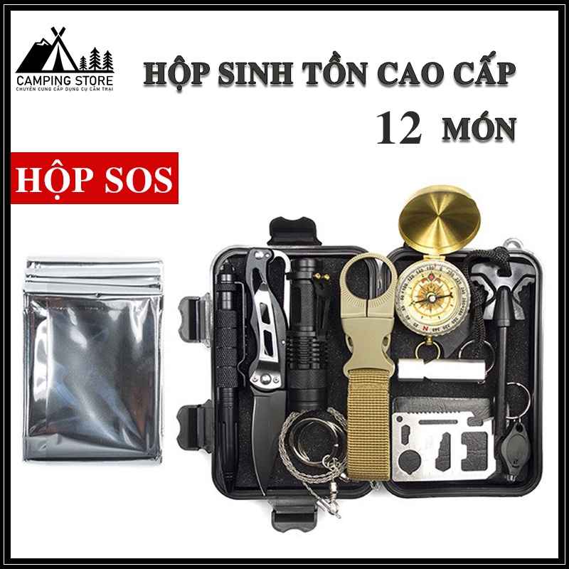 hộp sinh tồn 12 CHI TIẾT NHỎ GỌN ĐI PHƯỢT, DÃ NGOẠI, DU LỊCH, HỘP SOS CẮM TRẠI TIỆN DỤNG, HỘP 12 MÓN PHƯỢT VT HQ