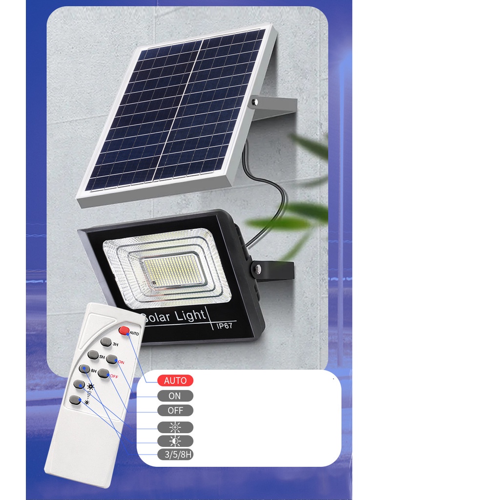 ĐÈN PHA NĂNG LƯỢNG MẶT TRỜI 100W , IP66 KÈM PHỤ KIỆN CÓ REMOTE