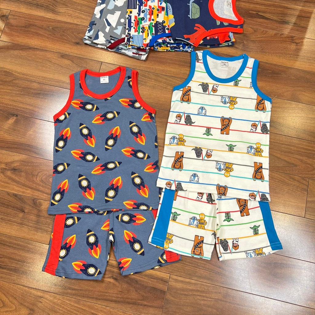 Bộ ba lỗ cho bé trai 18-36kg chất borip co giãn