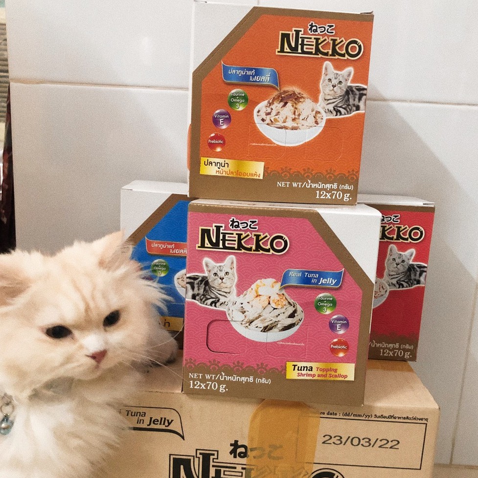 [Mã PET50 giảm 10% - tối đa 50K đơn 250K] PATE NEKKO cho mèo gói 70gr nhập khẩu Thái Lan - Mix các vị