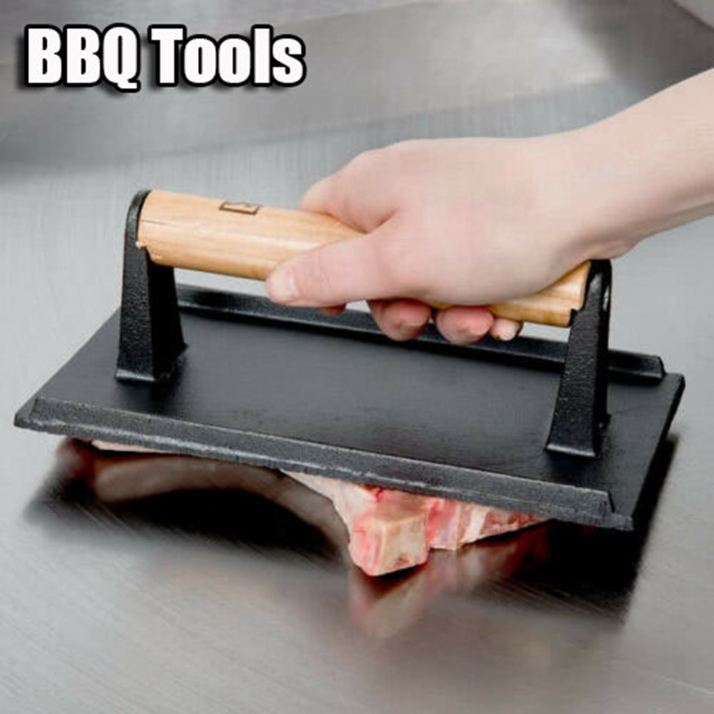 WMES1 Barbeque BBQ Tools BBQ Cast Iron Meat Press Cooking Steak Bacon Grilling Kitchen Supplies/Multicolor