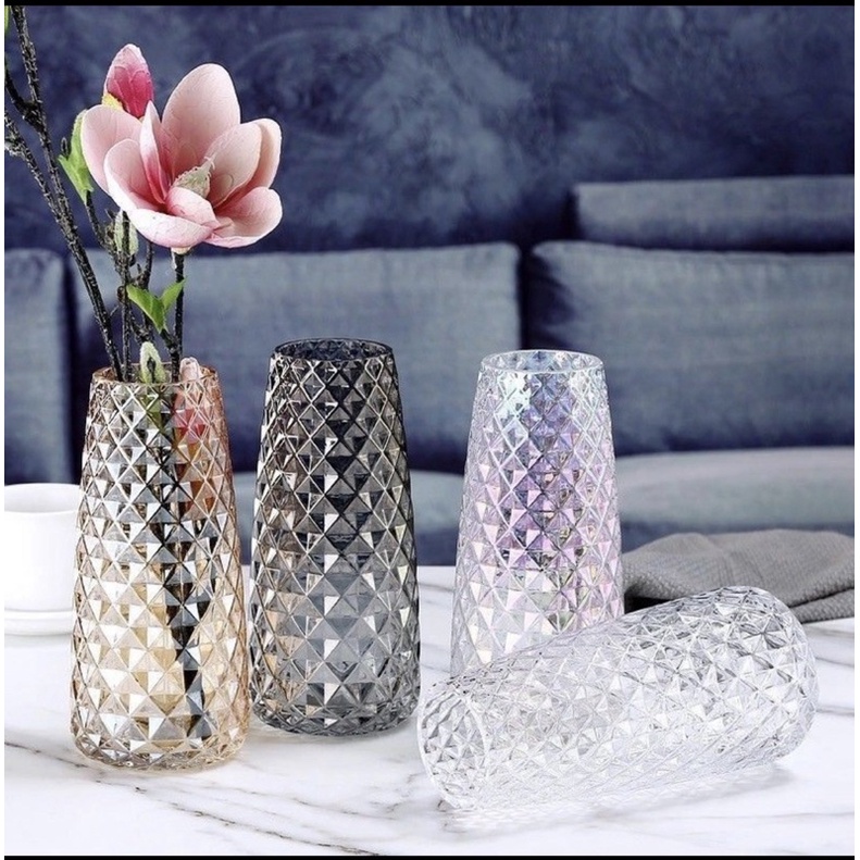 Bình hoa hiện đại vân kim cương sang trọng