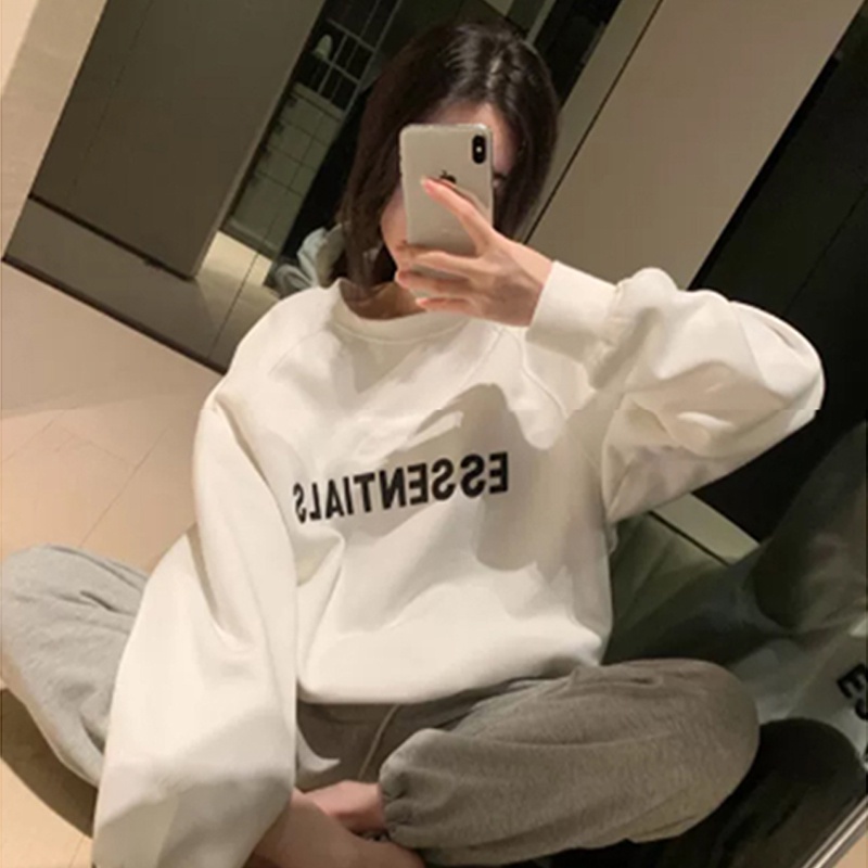 QKOOLE  Áo thun nữ tay dài cổ lọ dáng rộng phong cách Hàn Quốc