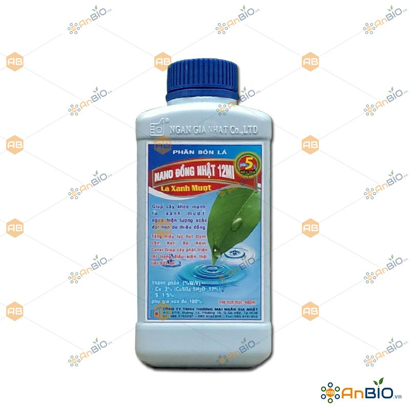 Phân Bón Lá NANO ĐỒNG NHẬT 12MI chai 480ml - C1.1009