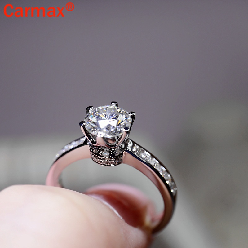 Nhẫn Hở Hình Vương Miện Moissanite Thời Trang Cho Nữ