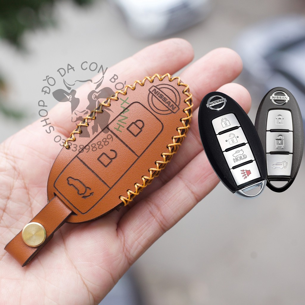 Bao Da Chìa Khoá Nissan Xtrail, Teana, Terra, Navara, Sunny Handmade Da Thật 002