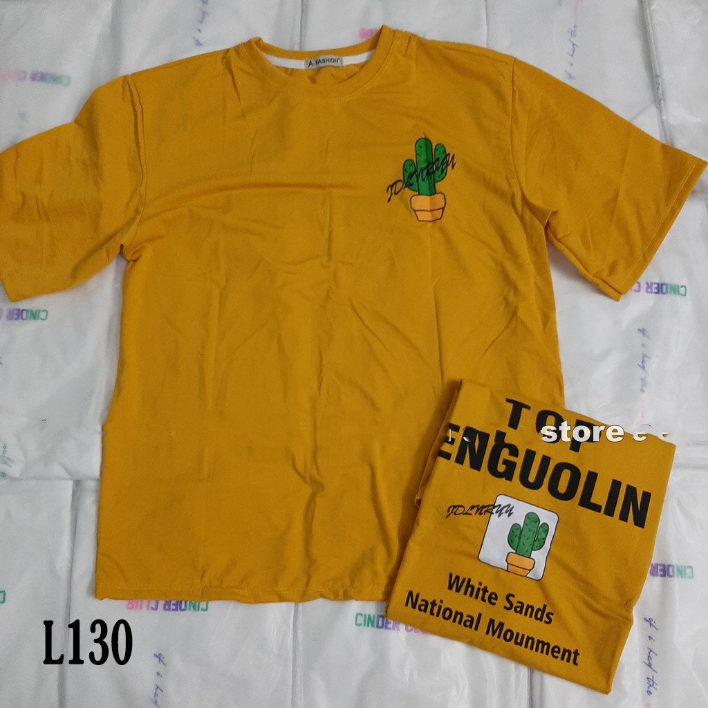 Áo thun 𝑭𝒓𝒆𝒆𝒔𝒉𝒊𝒑 Áo phông form rộng Unisex L130, mặc lớp, nhóm, cặp, in hình cây xương rồng chữ TOP ENGUOLIN