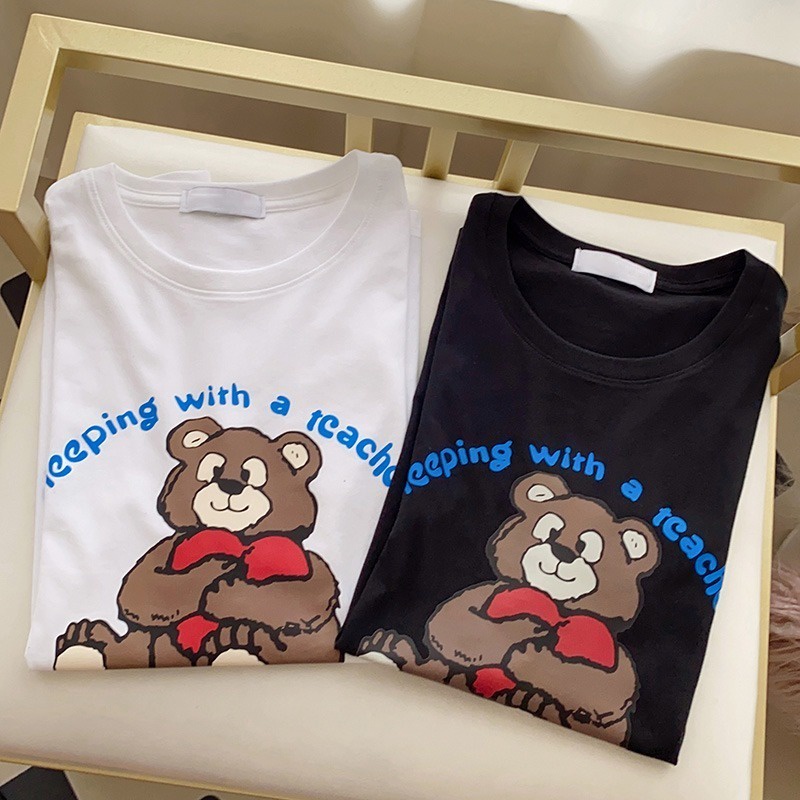 NRVP Áo Thun Mùa Hè Tay Cộc Oversize In Họa Tiết Phong Cách Hàn Quốc Cho Nam / Nữ