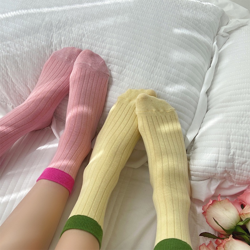 Vớ Dài Màu Sắc Ngọt Ngào Phong Cách Nhật Bản Thời Trang Thu Đông Cho Nữ