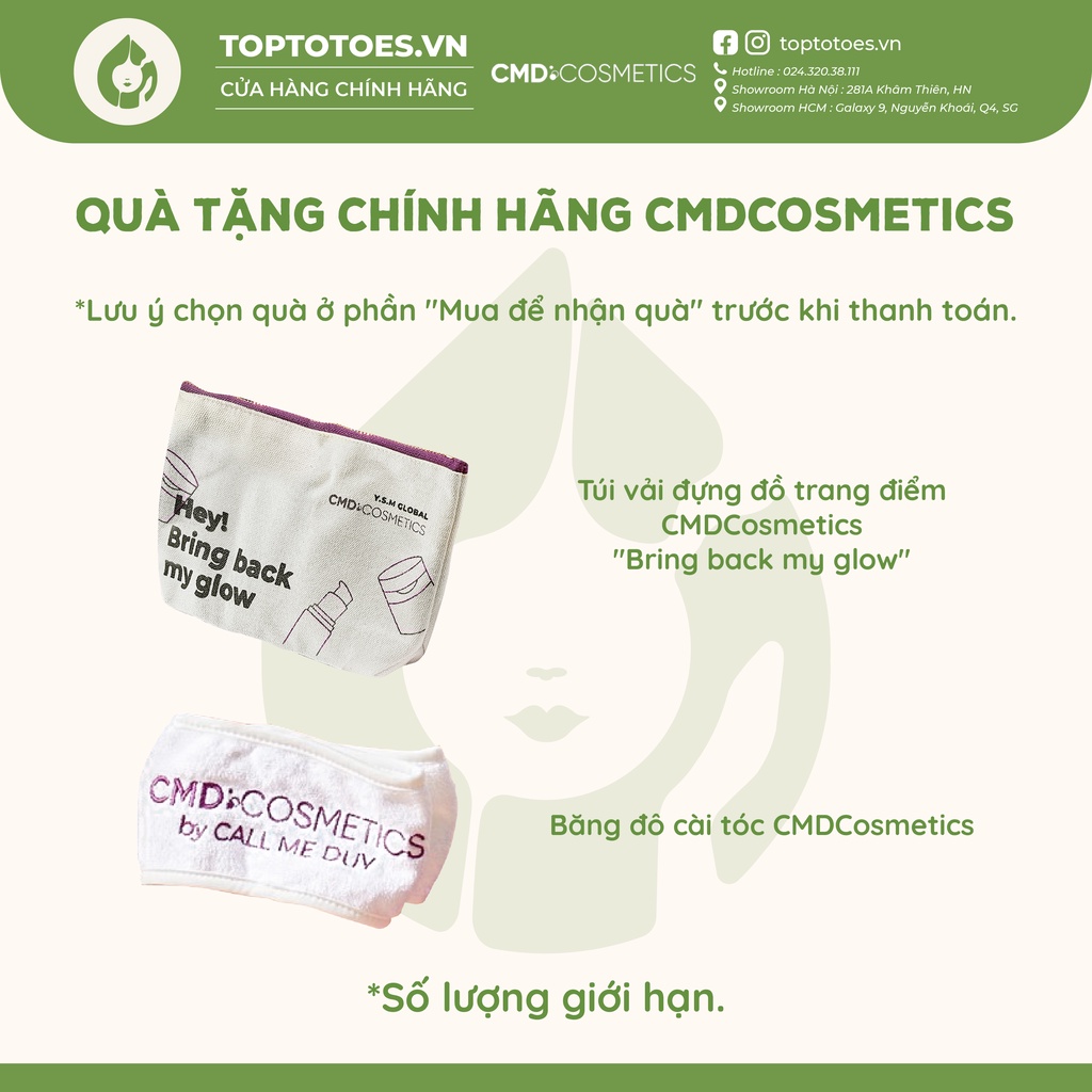Túi vải đựng đồ trang điểm, Băng đô cài tóc CMD Cosmetics [QUÀ TẶNG KÈM ĐƠN HÀNG]