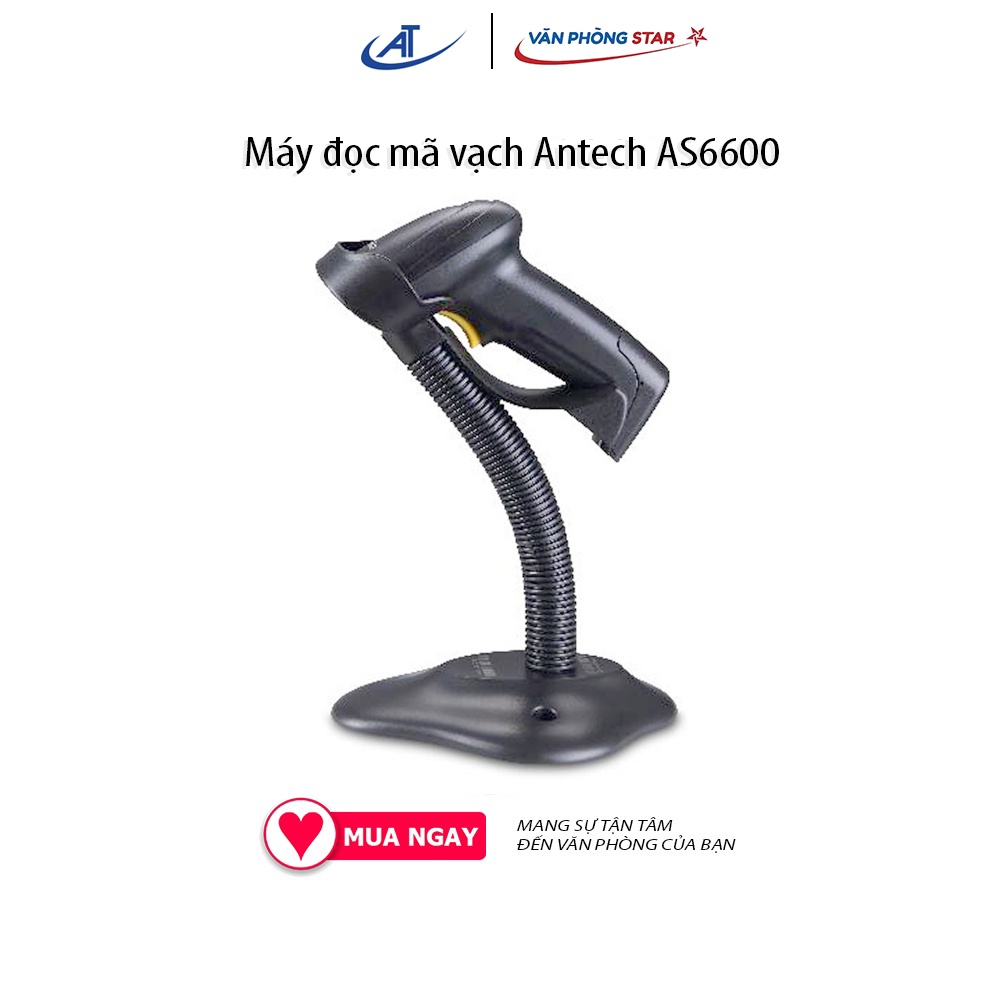 Máy đọc mã vạch 2D Antech AS6600 Cảm biến siêu nhậy Công nghệ Image với độ phân giải 1280 x 800 Pixels chính hãng