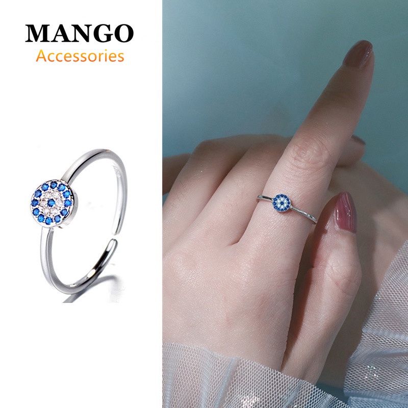 Nhẫn hình mắt quỷ màu xanh dương thời trang cho cặp đôi T761