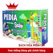 Siro bổ sung canxi cho bé PEDIA CALCIUM NANO BABY - Bổ sung canxi, vitamin D3, K2 - Giúp bé phát triển chiều cao - 20ống